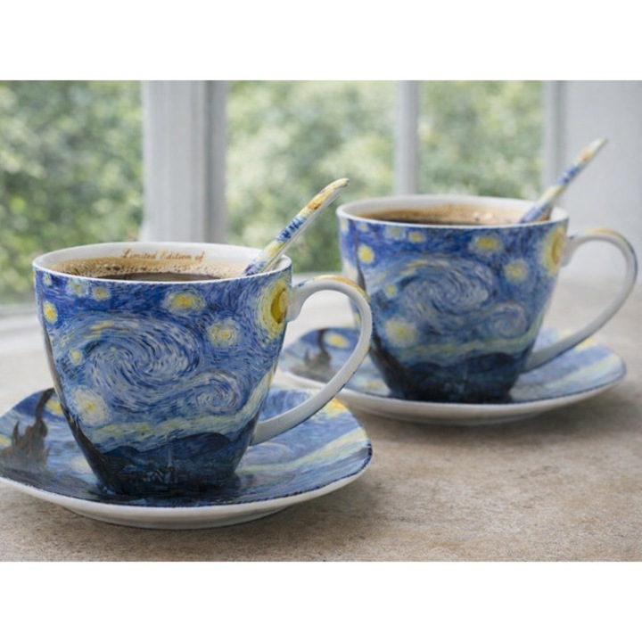 Set cani cu farfurii 250ml Queen Isabell Van Gogh Noaptea instelata