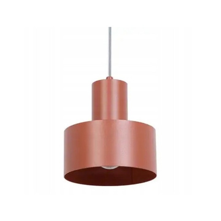 Lustra Sigma, model minimalist, culoare caramizie, diametru 15cm, E27 15W