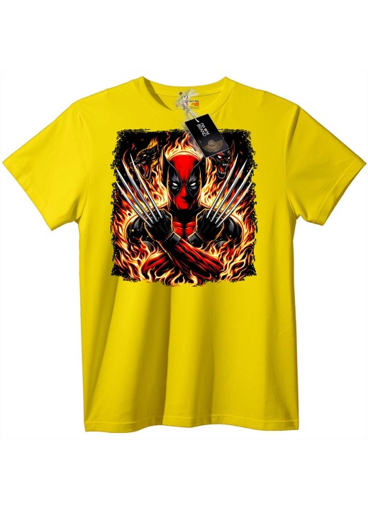 Tricou cu supererou în flăcări, Galben