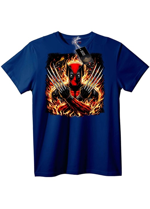 Tricou cu supererou în flăcări, Bleumarin