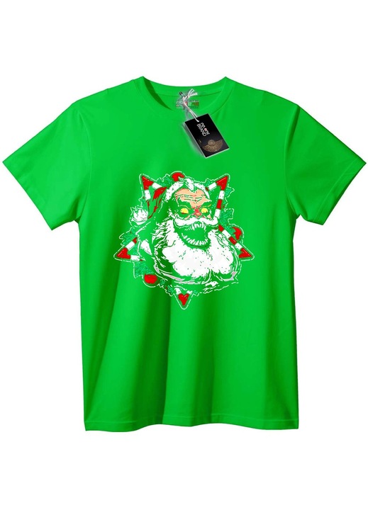 Tricou cu Moș Crăciun Rău, Verde deschis