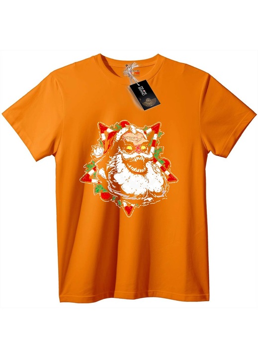 Tricou cu Moș Crăciun Rău, Portocaliu