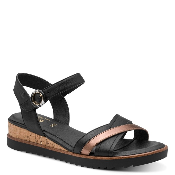 Jana Jana fekete éktalpú tépőzáras szandál 28762-46-098 07795