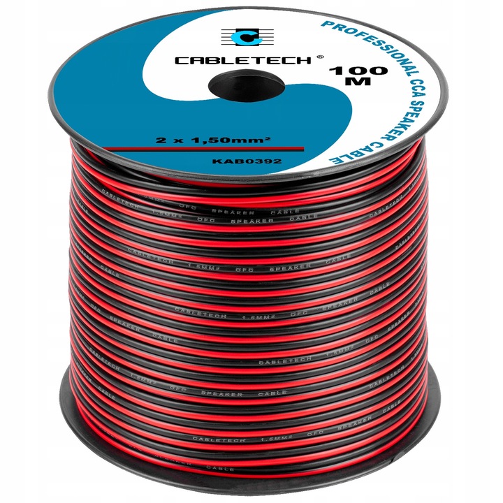 Cablu audio 100m Cabletech 2x1,5mm CCA