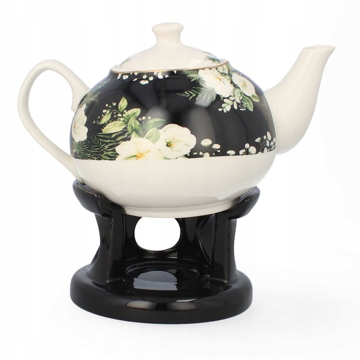 Ceainic din portelan Livello cu suport, 1000 ML, elegant