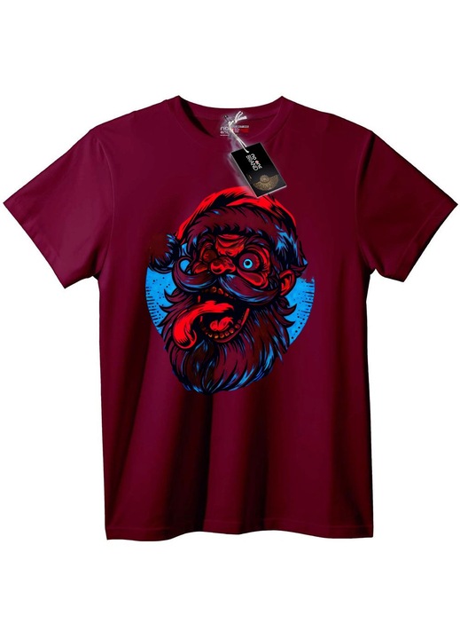 Tricou cu Moș Crăciun Gotic, Visiniu