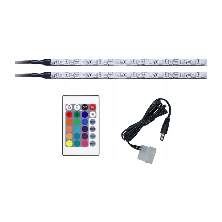 AQUALED LED szalag, 2x30cm, RGB, 36 LED, 16 szín, távirányítóval