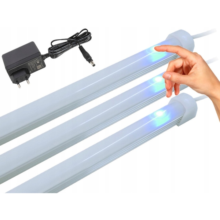 LED лента AQUALED 3x40см, неутрално бяла, със сензорно управление и регулиране на интензитета, пълен комплект