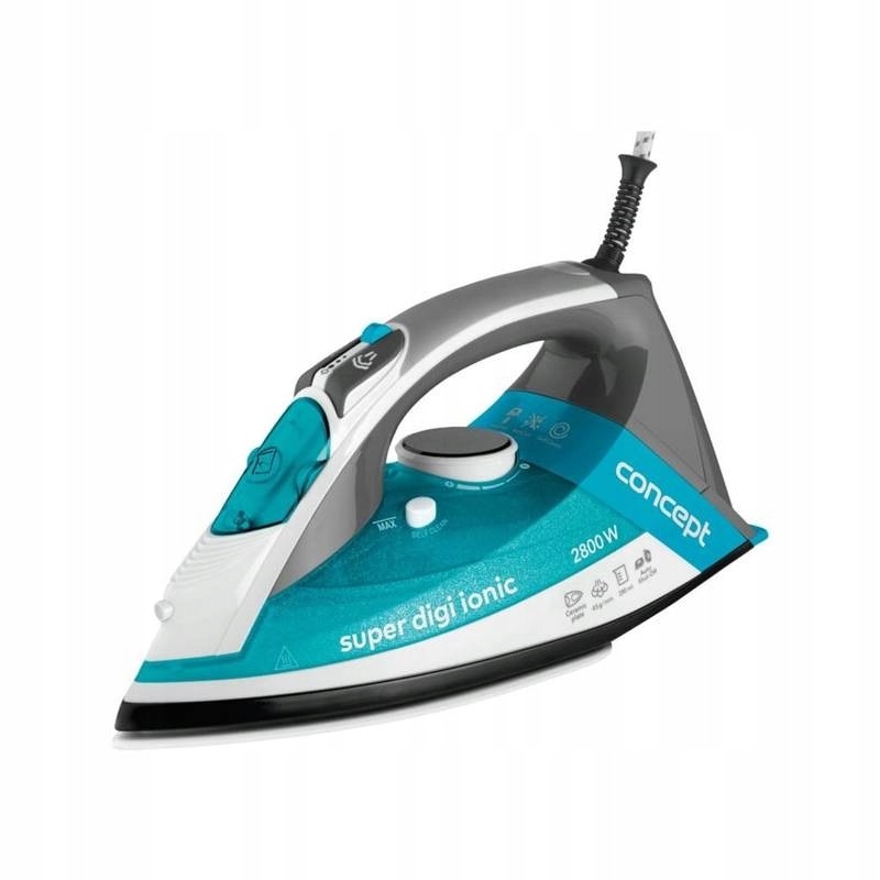 Fier de calcat cu abur Concept ZN-8012, ceramica, 2200W, alb-verde, 240ml