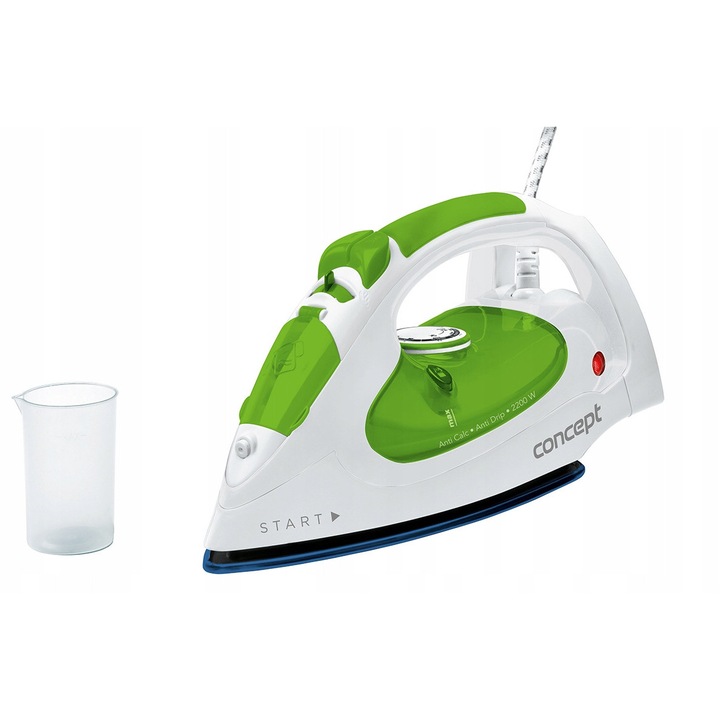 Fier de calcat cu abur Concept ZN-8012, ceramica, 2200W, alb-verde, 240ml