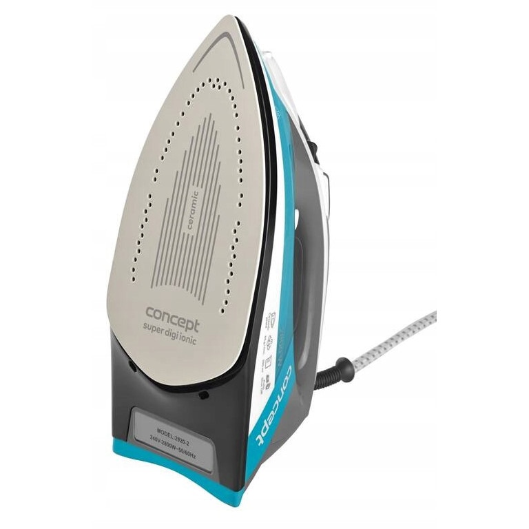 Fier de calcat cu abur Concept ZN-8012, ceramica, 2200W, alb-verde, 240ml