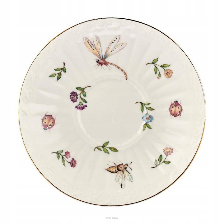 Cana cu farfurioara 200ml Villa Italia Leda Ivory, alb, 8,5x9,5x5cm