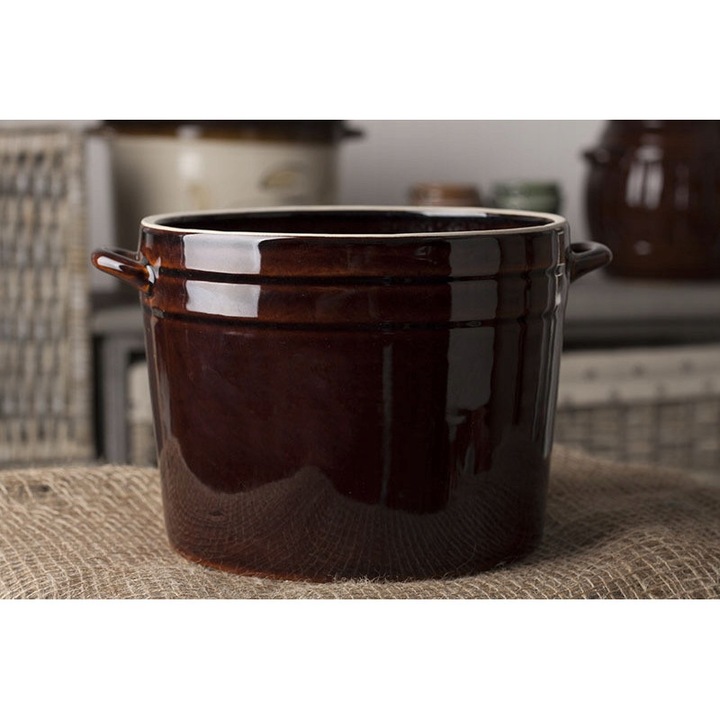 Oala ceramica Krystynka 2,5L, 19,5x23,5x14,5cm, pentru depozitare alimente, rezistenta, usor de curatat