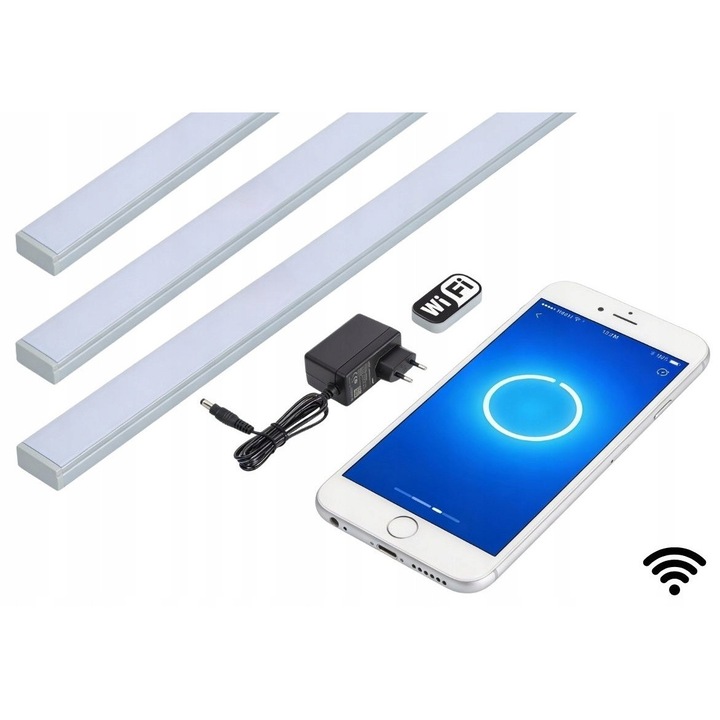 Lista LED 3x60cm, AQUALED, alb neutral 4500K, control WiFi, dimabila