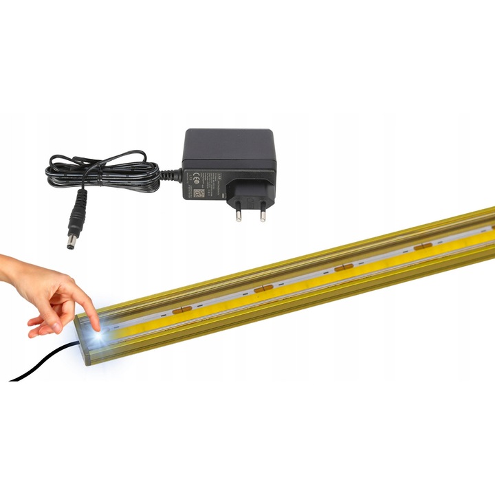 Lista LED sub dulap, AQUALED, 30cm, alb neutru, aurie, cu reglaj