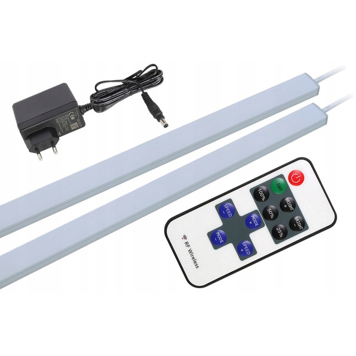 Lista LED 2x30cm AQUALED cu pilot, alb rece, 9W