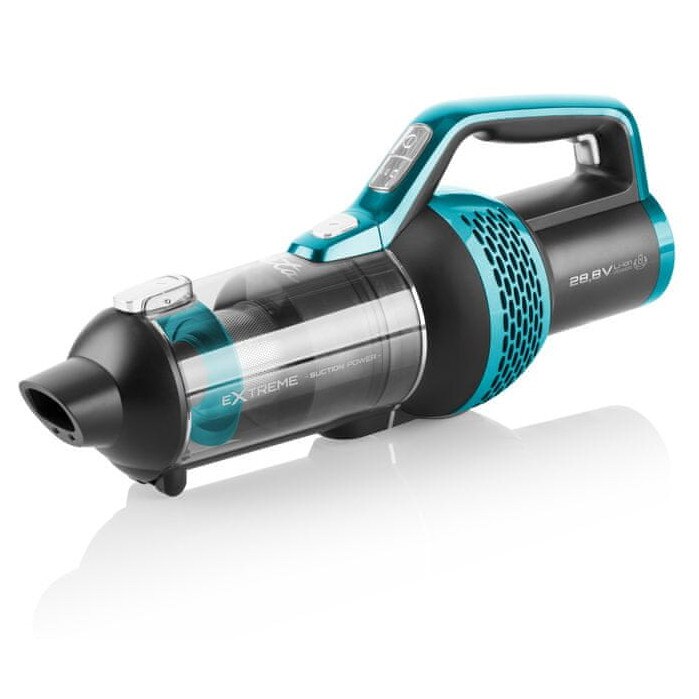 Aspirator vertical ETA Magic Aqua Plus, 450W, negru/albastru, 110,5x19,5x26cm, functie de spalare, prietenos cu animalele
