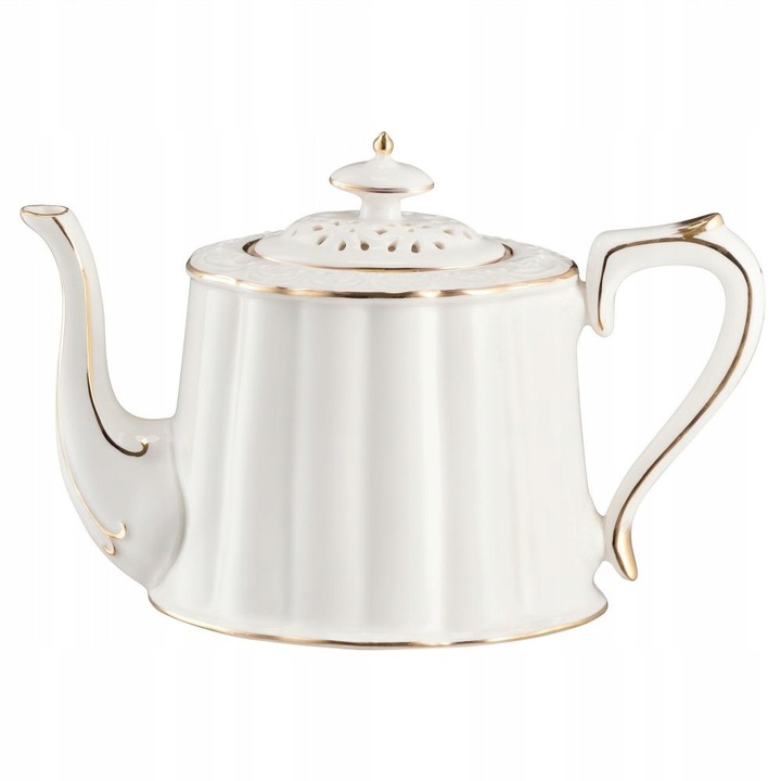 Чайник Villa Italia Clara Ivory, 850мл, много светло кремав, със златни детайли, комплект