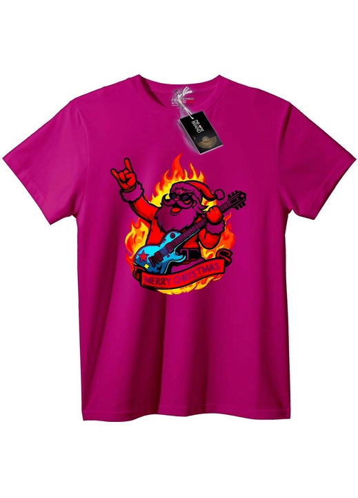 Tricou cu Moș Crăciun rock, Lila