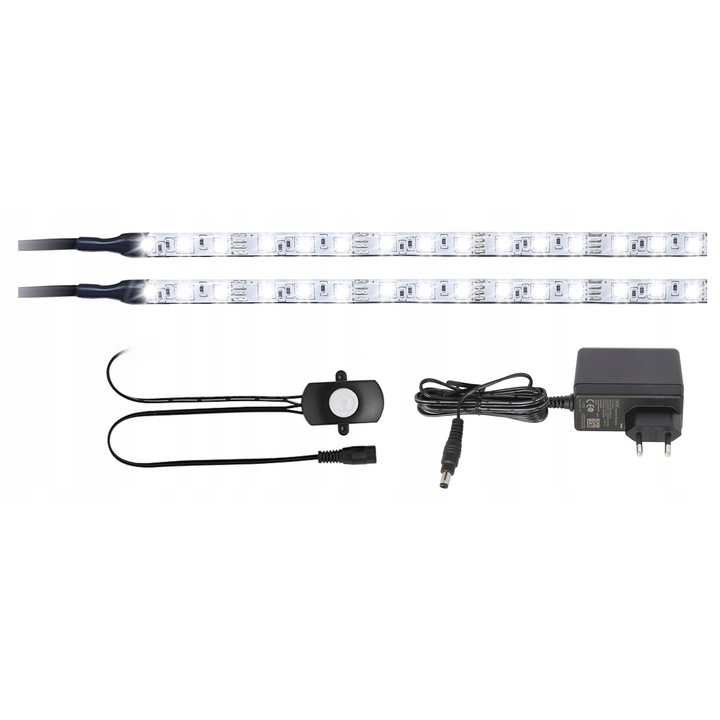 Lampa LED sub mobila AQUALED, 2x60cm, alb neutru, cu senzor de miscare, montaj simplu