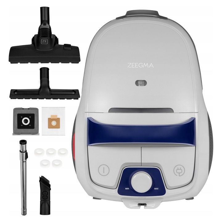 Aspirator Zeegma Zonder Verre Klassik, 21.000 Pa, 4L, 800W, multicolor, set complet