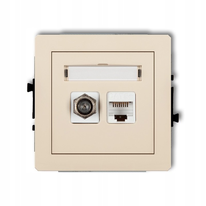 Gniazdo antenowe si gniazdo computer 1DGFK-1, Karlik Deco, bej