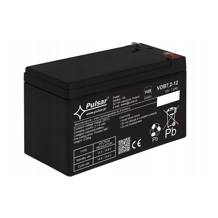 Akkumulátor 7,2Ah/12V PULSAR UPS-ekhez