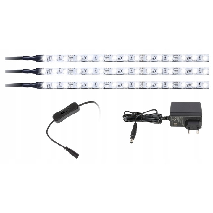 AQUALED 3 db LED szalag készlet, 60cm, meleg fehér, egyszerű szerelés