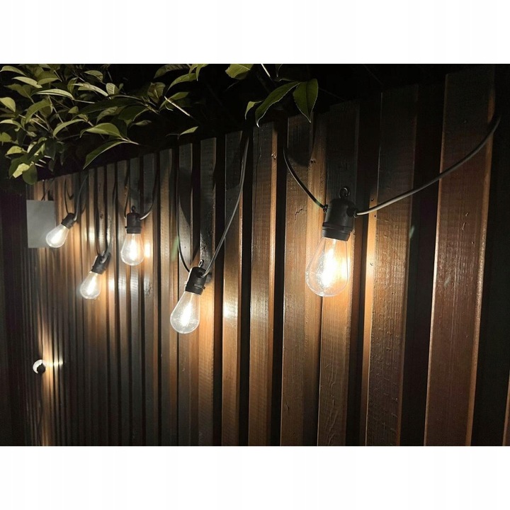 Saska Garden kültéri füzér, 10 LED, 8m, IP65, fekete