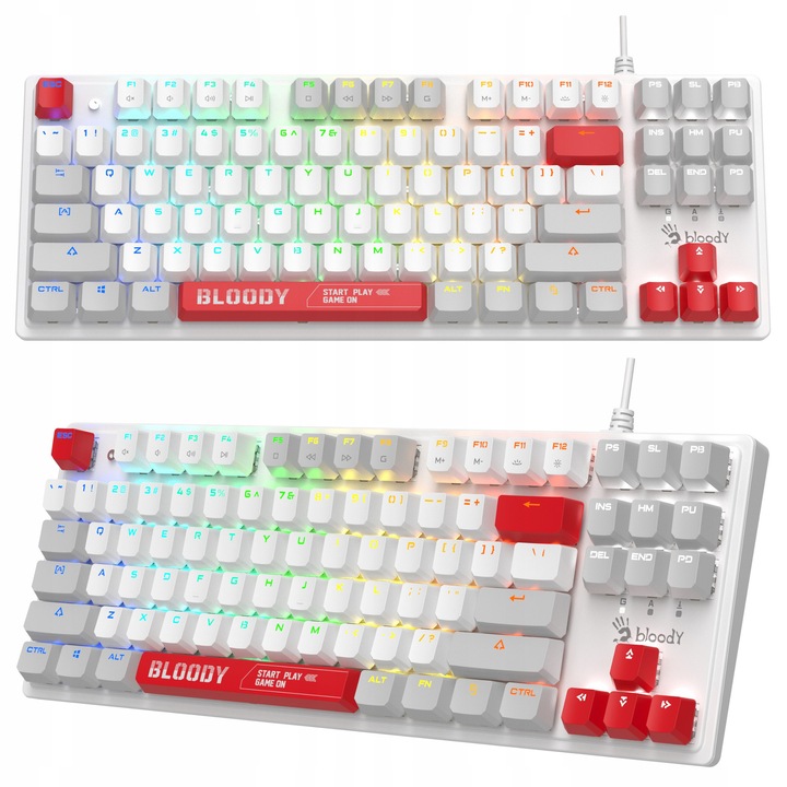 A4Tech Bloody S310N TKL mechanikus billentyűzet piros RGB 87 billentyű 1ms
