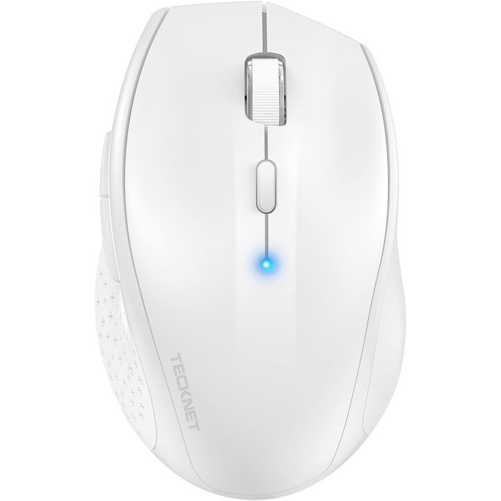 Mouse wireless TECKNET Bluetooth 3200DPI alb, 6 niveluri DPI, tehnologie TruWave