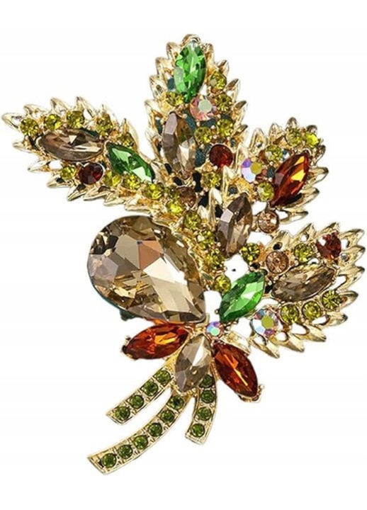 Brosa decorativa pentru femei, ciorchini colorate, forma de floare, multicolor