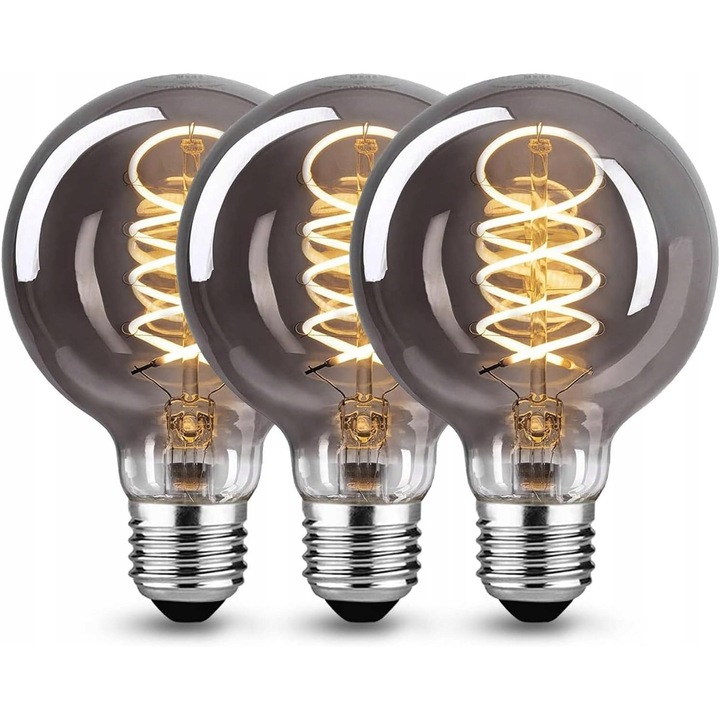 Комплект от 3 LED крушки E27 Edison Vintage 4W, топла светлина, 25 000ч