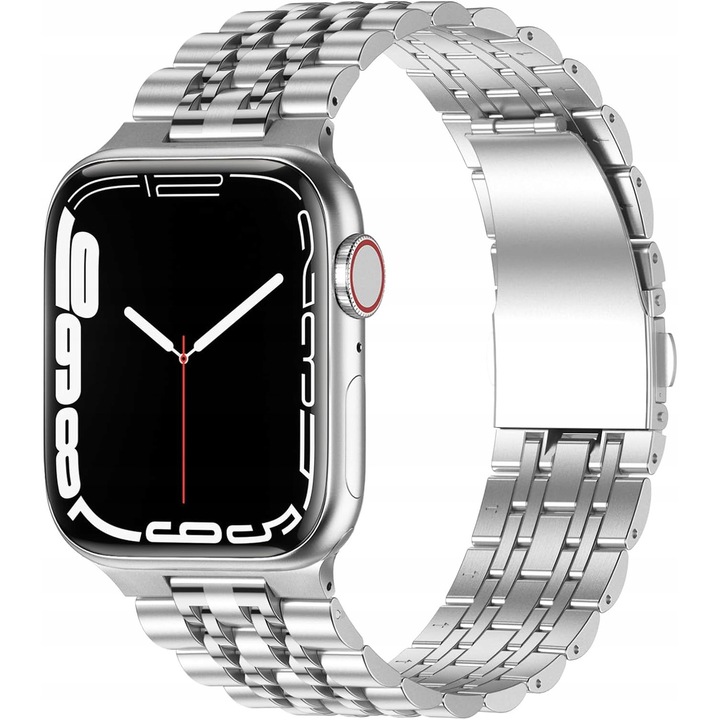 Bratara pentru ceas Apple iWatch Ultra2 49/ 46/ 45/44/42/41/40mm Argintiu, set cu unealta de ajustare