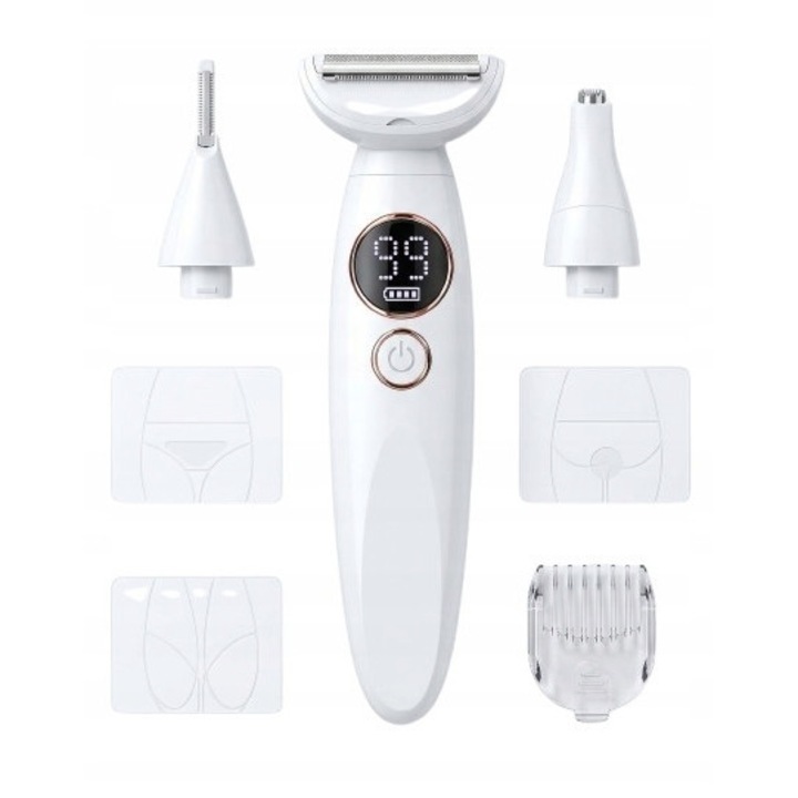 Epilator electric 3 in 1, alb, pentru femei, set