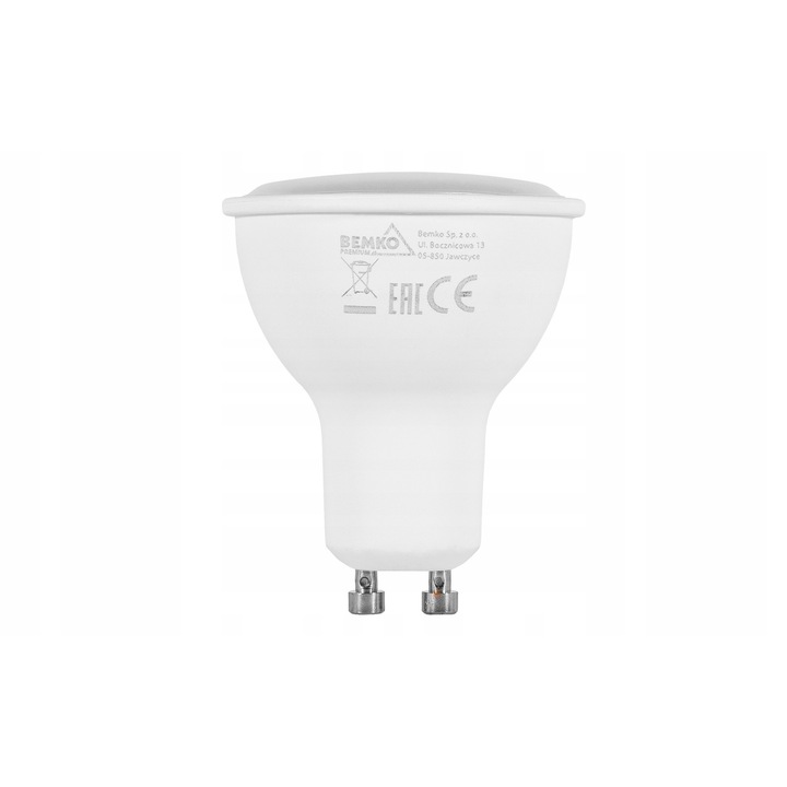 Bec LED GU10 8W 720LM 3000K, BEMKO, set 10 bucati, alb, 5x5x5cm