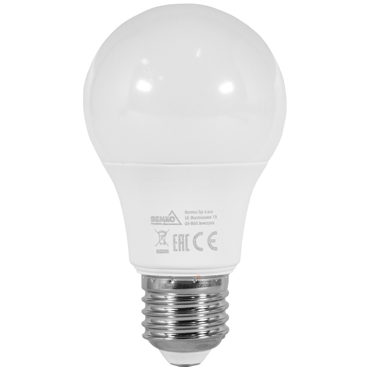 Bec LED E27, BEMKO, 11W, 1120LM, 6500K, alb, 11,2x6x6cm