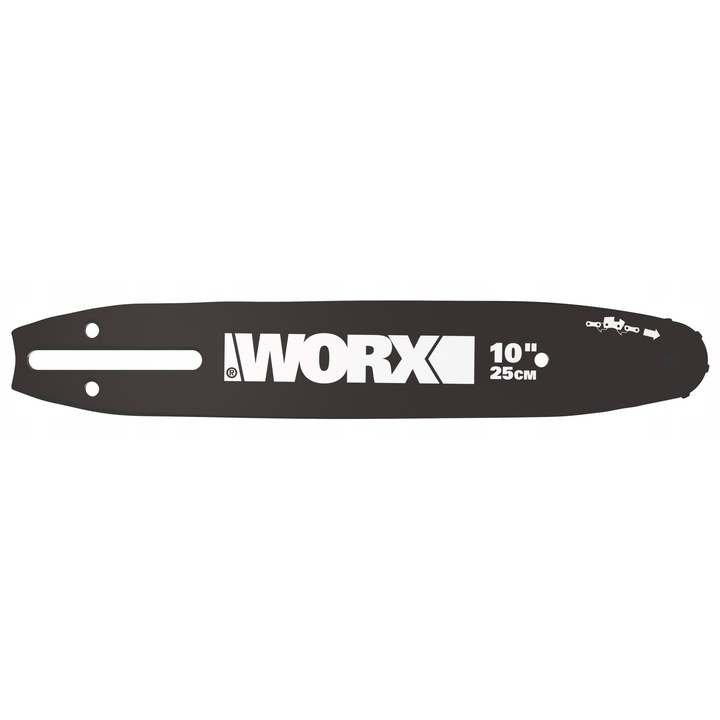Prowadnica pentru ferastrau cu lant Worx WG322E, 25 cm, 0.3 kg, 11.5x2.5x49 cm
