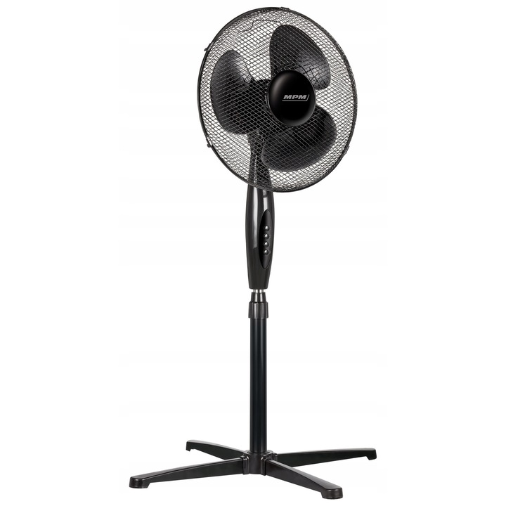 Ventilator stand MWP-15/C, 3 trepte de viteza, negru, 44W