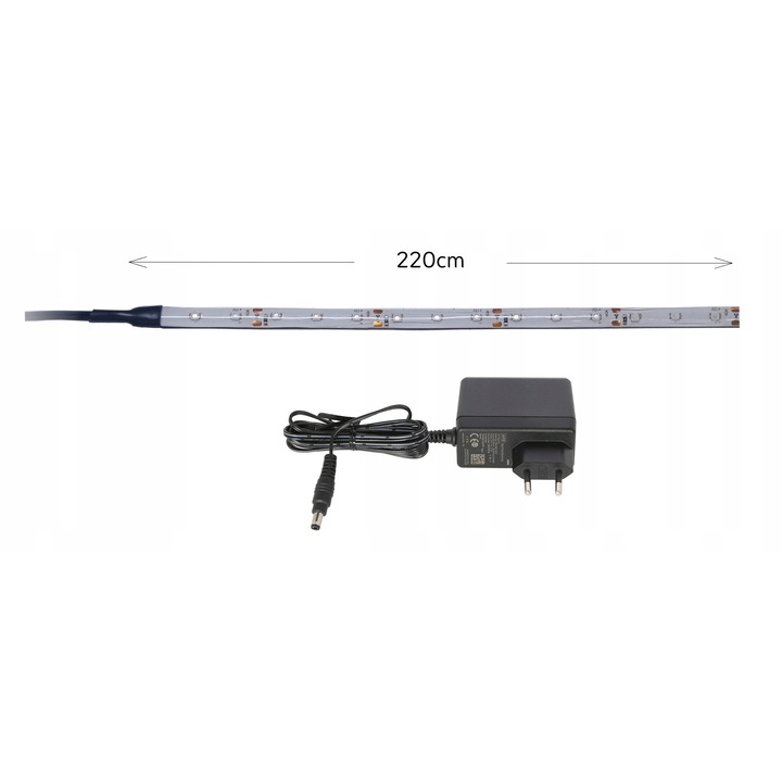 Lista LED AQUALED 220cm, 12W, IP65, negru sau alb, set