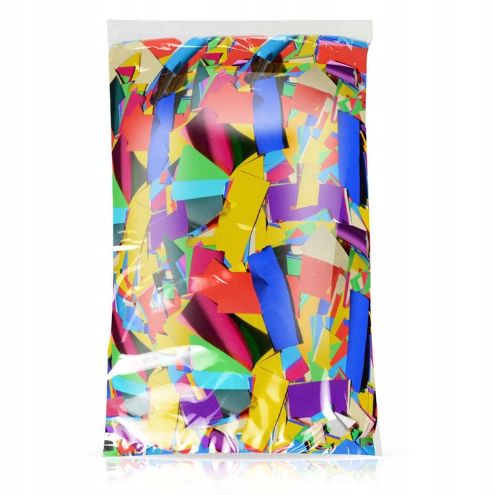 Confetti metalic multicolor 1kg, 2x5cm, pentru evenimente, Firefog