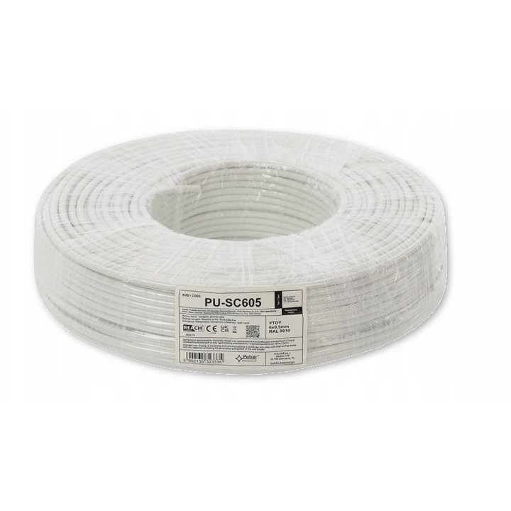 YTDY kábel 6x0,5mm, PULSAR, fehér, 100m