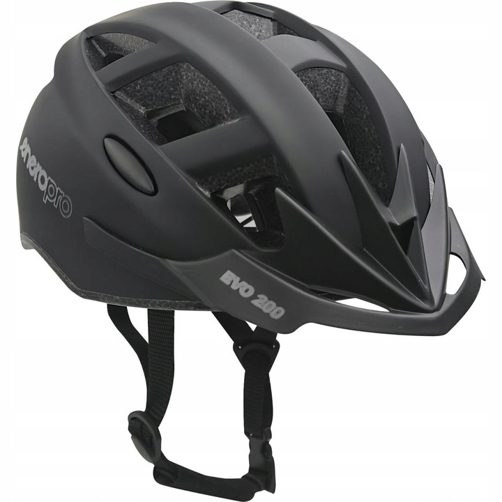 Enero, polikarbonát kerékpáros sisak, állítható, szellőző, LED lámpával, Evo 200, fekete, M (54-58 cm)