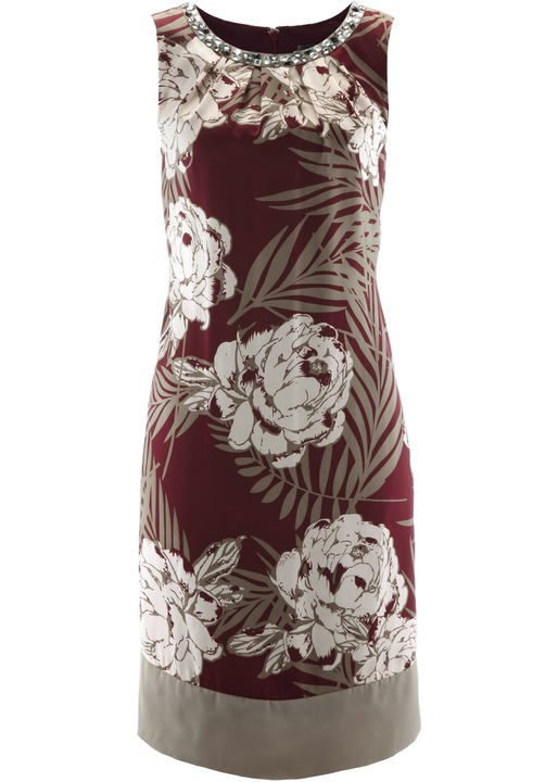 Rochie Bonprix, poliester, model floral, visiniu, 36 EU