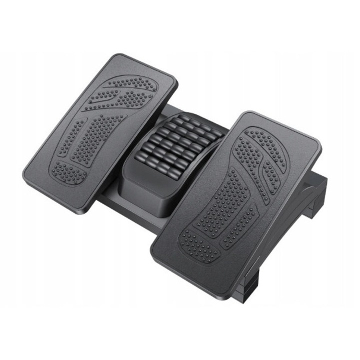 Huanuo ergonomikus lábtartó masszázzsal, 3 magasság, fekete, 43x7cm