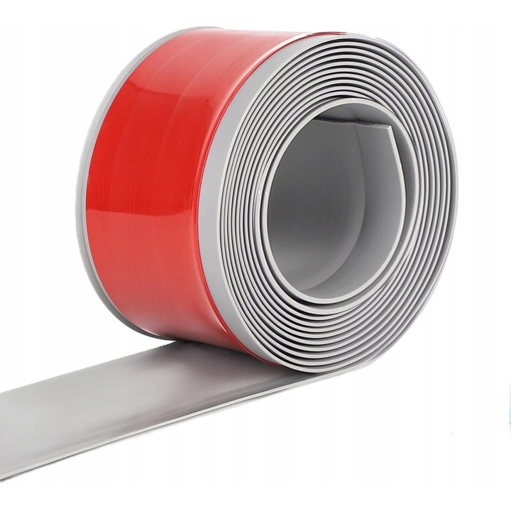 Lista de plinta autocolanta 10 cm x 10 m, PVC, elastica, gri