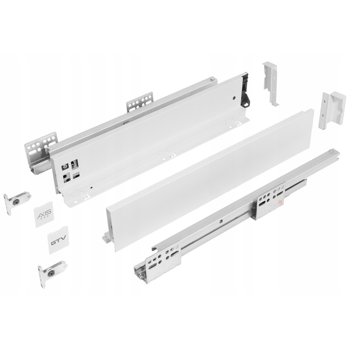 Sufrageria GTV AXIS PRO set, sina metalica, alba, 350x86mm, capacitate 40kg, sistem de inchidere silentios