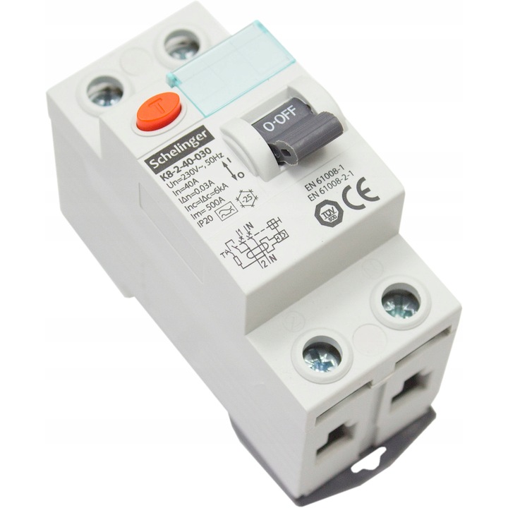 Dispozitiv de protectie diferentiala 2P 40A 30mA Schelinger 83x36x68mm