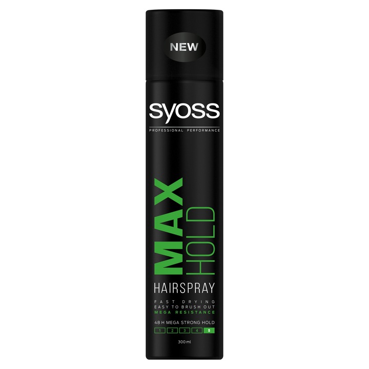 Fixativ Syoss Max Hold 300ml, foarte puternic, rezistenta 48h, protectie UV, 3 buc