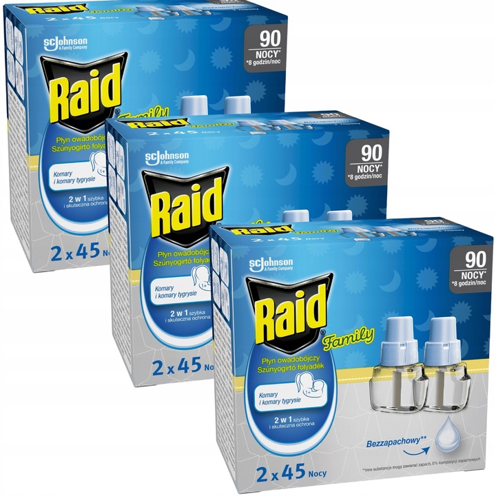 Set 3x Raid Family, 6x45, pentru protectie impotriva tantarilor, 30m3